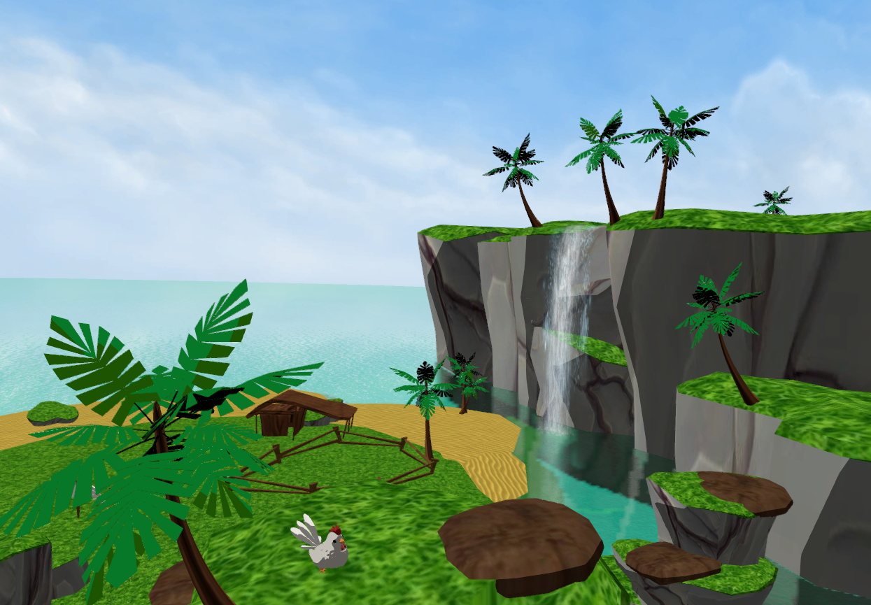 A screenshot of a tropical 3D-platformer/adventure game.